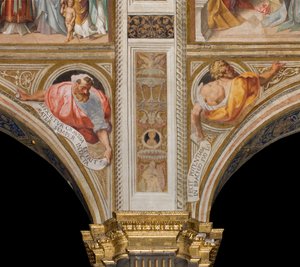 Zentrales Schiff, Plume Zweiter und Dritter Nordspan, Vincenzo Campi 1573, Büsten mit Propheten von Vincenzo Campi