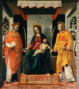 Madonna mit Kind zwischen St. Faustinus und St. Jovita, von Vincenzo Foppa