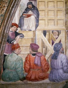 Wunder der Wolke, Detail aus Geschichten des Heiligen Petrus Märtyrer von Vincenzo Foppa