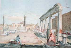 Wächter, sitzend unter den Ruinen von Pompeji von Vincenzo Loria