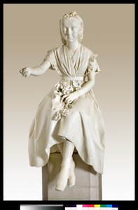 Porträt der Marquise Virginia Busti Porro als junges Mädchen oder junge Dame, die eine Blume anbietet