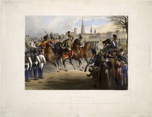 Nikolaus I. von Russland als Oberst des 9. Husarenregiments Graf Nádasdy am Glacis