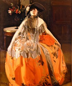 Porträt einer Frau von Virgilio Constantini