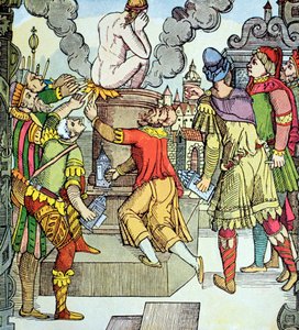 Virgils Rache, Holzschnitt aus dem 16. Jahrhundert von Virgil Solis von Virgilius the elder Solis