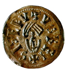 Tremissis (oder Triens) von König Sisenand, geprägt in Caesaraugusta (Zaragoza), Spanien, 7. Jahrhundert