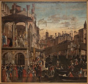 Wunder des Heiligen Kreuzes an der Ponte di Rialto, ca. 1496 von Vittore Carpaccio