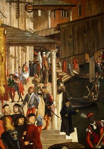 Das Wunder der Reliquie des Heiligen Kreuzes an der Rialtobrücke in Venedig (Detail)