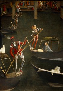 Das Wunder der Reliquie des Heiligen Kreuzes an der Rialtobrücke in Venedig (Detail) von Vittore Carpaccio