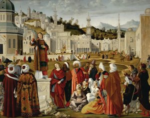Die Predigt des heiligen Stephanus in Jerusalem von Vittore Carpaccio