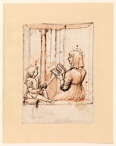Jungfrau Maria liest dem Christuskind vor (recto), späte 1480er bis frühe 1490er von Vittore Carpaccio