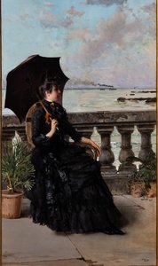 Auf der Mascagni-Terrasse von Vittorio Matteo Corcos