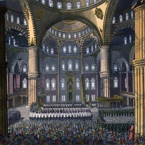 Die Feier des Mewlod-Festes in der Moschee des Sultans Ahmed, Tafel 41 aus Teil III, Band I von 