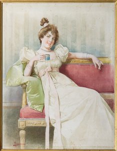 Dame auf dem Sofa von Vittorio Reggianini