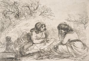Zwei Frauen in einer Landschaft, 18.-frühes 19. Jahrhundert von Vivant Denon