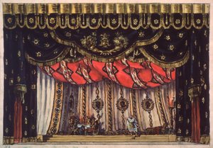 Bühnenbild für das Theaterstück "Der Zerstörer Jerusalems" von Arvid Jarnefelt