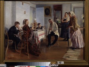Die Anstellung eines Dienstmädchens von Vladimir Egorovic Makovsky