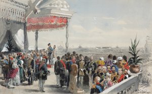 Öffentliche Feierlichkeiten nach der Krönung von Kaiser Alexander III. auf dem Khodynka-Feld, 1883 von Vladimir Egorovic Makovsky
