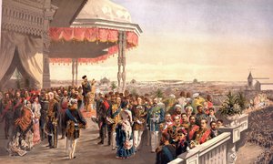 Öffentliche Feierlichkeiten nach der Krönung von Kaiser Alexander III. auf dem Chodynka-Feld von Vladimir Egorovic Makovsky
