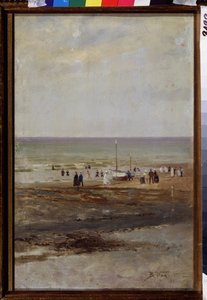 Am Strand. Gemälde von Vladimir Yegorovich Makovski (1846-1920), Öl auf Leinwand