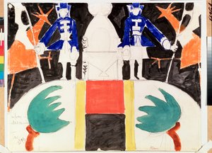 Der Maksemyan Thron - Vorbereitendes Dekor für das Theaterstück "Zar Maksemyan" von Vladimir Evgrafovich Tatlin