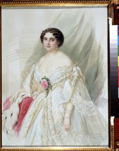 Porträt einer Dame mit Pelzumhang