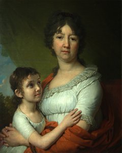 Porträt von A.E. Labzina und ihrer Pflegetochter S.A. Mudrova, 1803