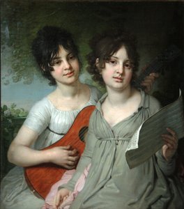 Porträt der Gräfinnen Anna Gagarina und Varvara Gagarina, 1802 von Vladimir Lukich Borovikovsky
