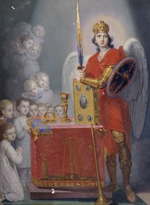 Die Kinder des Kaisers Paul I. vor dem Altar, geschützt von Erzengel Michael von Vladimir Lukich Borovikovsky