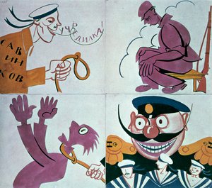 Karikatur gegen die Verfassunggebende Versammlung von Vladimir Mayakovsky
