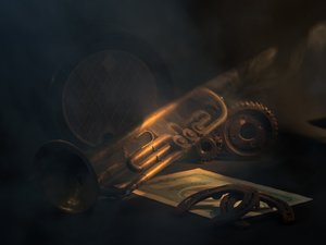Goldene Trompete Stillleben von Vladimir Pavlovskyy