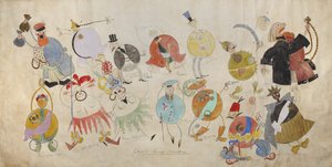 Kostümentwurf für das Theaterstück Mystery-Bouffe von Vladimir Mayakovsky, 1919 von Vladimir Vladimirovich Mayakovsky