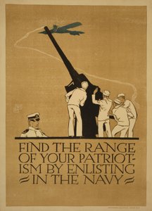 "Finde den Bereich deines Patriotismus, indem du dich bei der Marine einschreibst", 1918 von Vojtěch Preissig