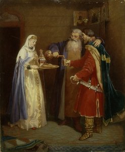 Begrüßung des Bojaren Prinz Serebrenni besucht Bojar Morozov, 1865 von Vyacheslav Grigoryevich Schwarz