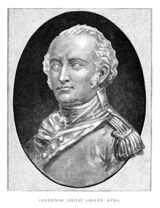 Kapitän Philip Gidley King, britischer Marineoffizier und dritter Gouverneur von New South Wales, 1886 von WA Hirschmann