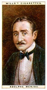 Adolphe Menjou 1890-1963, amerikanischer Schauspieler, 1928 von WD and HO Wills
