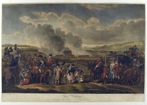 Seine Majestät überprüft Truppen auf Blackheath, 1787, geätzt von R. Pollard, gedruckt 1797 von W.H. Mason