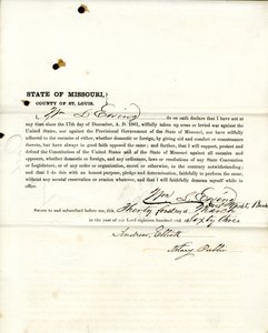 Loyalitätseid von Wm. L. Ewing aus Missouri, County of St. Louis