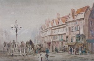Blick nach Osten entlang der Südseite von Holborn und Stable Inn, London, 1860 von W Allen