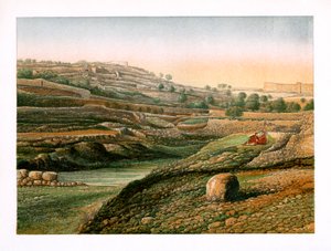 Das Tal und der untere Teich von Gihon, Jerusalem, ca. 1870 von W. Dickens