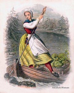 Schwedische Frau beim Rudern, 1809 von W. Dickes