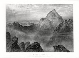Berg Sinai: Jebel Musa gesehen von Jebel Katharina, 1887 von W. Forrest