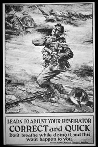 Amerikanisches Armeeposter warnt vor Gasangriff von W. G. (after) Thayer