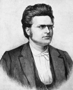 Porträt von Bjornstjerne Martinius Bjornson (1832-1910), norwegischer Schriftsteller, Dichter und Dramatiker, Holzschnitt nach einem Foto von Budtz Mueller und Co von John Ward Dunsmore