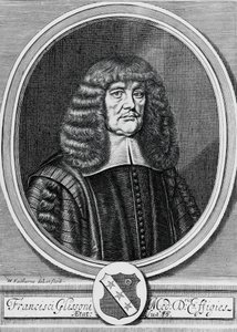 Porträt von Francis Glisson (1597-1677), britischer Physiker, Anatom und Arzt, Gravur von John Ward Dunsmore