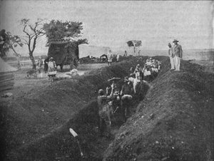 Mafeking: Eingeborene graben einen Graben, 1902