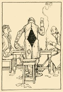 Die Gewinnkarte auf dem Ass der Diamanten, 1910 von William Heath Robinson