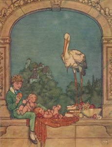 Wir werden ihm zwei Kleine bringen, einen Bruder und eine Schwester, um 1930 von William Heath Robinson