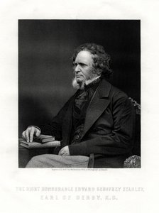 Edward Geoffrey Smith-Stanley, 14. Earl of Derby, britischer Staatsmann, um 1850-1899 von W. Holl