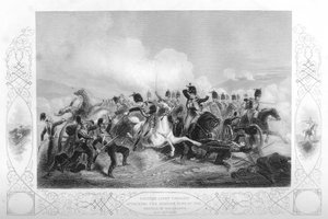 Leichte Kavallerie greift die russischen Geschütze bei Balaklawa während des Krimkrieges an, 1854-1857