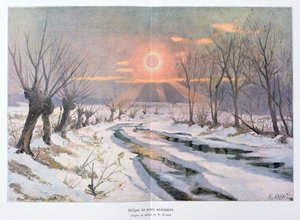 Ringförmige Sonnenfinsternis, Illustration aus 